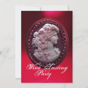 INVITATION ANTIQUE CAMEO, DAME ET RAISONS VIN DÉGUSTER