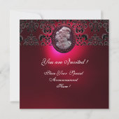 INVITATION ANTIQUE CAMEO, DAME ET RAPES VIN DÉGUSTATION (Dos)