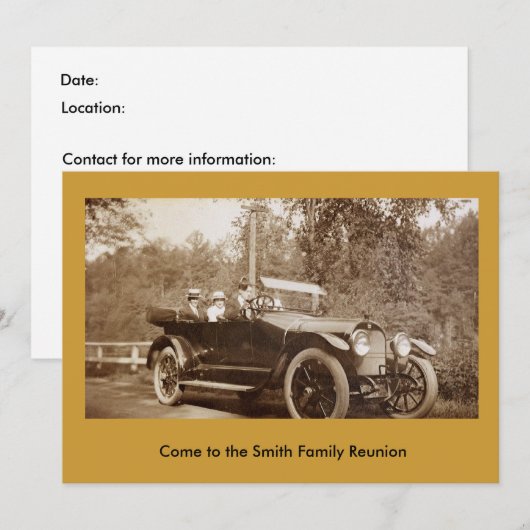Invitation - Antique Car (Devant / Derrière)
