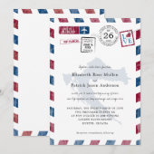 Invitation Antique colis Airmail à Croatie Mariage (Devant / Derrière)