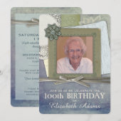 Invitation Antique Collage Feminine Photo personnalisée (Devant / Derrière)