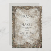 Invitation Antique Compass Enchanted Forest Mariage (Devant / Derrière)