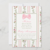 Invitation Antique Coquette Bow Floral Baby shower victorien (Dos)