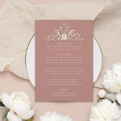 Invitation Antique Côte d'Ivoire Mauve Mariage Dîner Menu