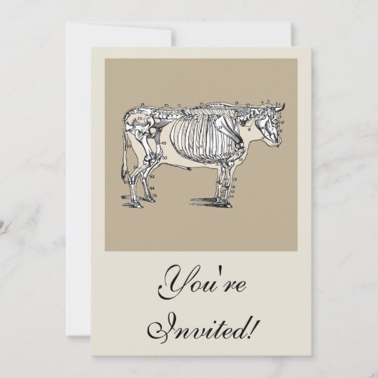 Invitation Antique Cow Skeleton Bones (Devant)