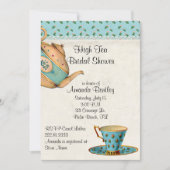 Invitation antique de thé de Fête de la mariée de (Devant)