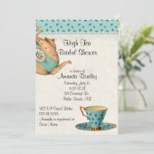 Invitation antique de thé de Fête de la mariée de (Debout devant)