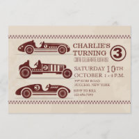 Invitation antique de voitures de course