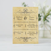 Invitation Antique élaborée - Mariage 3x5/Invitation de récep (Debout devant)