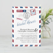 Invitation Antique Fête des mariées Airmail (Debout devant)