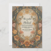 Invitation Antique Floral Art Nouveau Mariage (Devant)