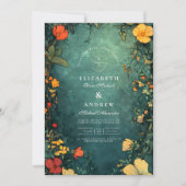 Invitation Antique Floral Art Nouveau Mariage (Devant)