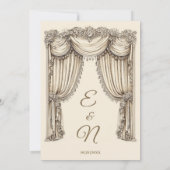 Invitation Antique Gilded Age Ivory Timeless Curtains Wedding (Dos)