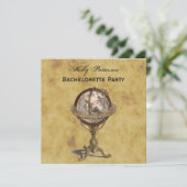 Invitation Antique Globe, Bachelorette BG SQ (Debout devant)