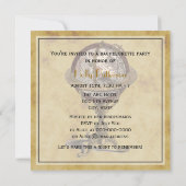 Invitation Antique Globe, Bachelorette BG SQ (Dos)