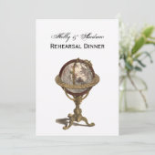 Invitation Antique Globe, Blanc BG V Répétition Din (Debout devant)