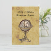 Invitation Antique Globe, Distressed BG V Répétition Din (Debout devant)