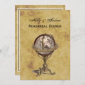 Invitation Antique Globe, Distressed BG V Répétition Din (Devant / Derrière)