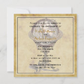Invitation Antique Globe, Fiançailles SQ de BG en détresse (Dos)