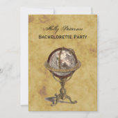 Invitation Antique Globe, Globe Perturbé V Bachelorette (Devant)