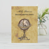 Invitation Antique Globe, Globe Perturbé V Bachelorette (Debout devant)