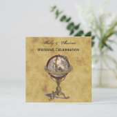 Invitation Antique Globe, Mariage SQ de BG en détresse (Debout devant)