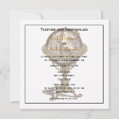 Invitation Antique Globe, White BG SQ Mariage (Dos)