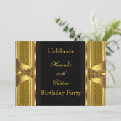 Invitation Antique Gold Black Book 60th Birthday Party 2 (Debout devant)