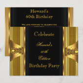 Invitation Antique Gold Black Book 60th Birthday Party 2 (Devant / Derrière)