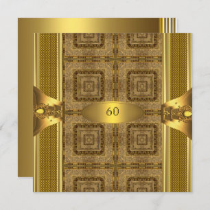Invitation Antique Gold Book 3 Mens 60th Birthday Party Man