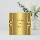 Invitation Antique Gold Book Mens 60th Birthday Man (Debout devant)