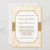 Invitation Antique Gold Floral Mariage frontière (Devant)