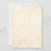 Invitation Antique Gold Floral Mariage frontière (Dos)