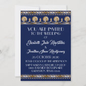 Invitation Antique Gold Lovely Blue Mariage - Événement offic (Devant)