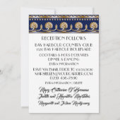 Invitation Antique Gold Lovely Blue Mariage - Événement offic (Dos)