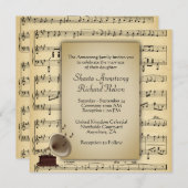 Invitation Antique Gramophone Musique Mariage Thème Invitatio (Devant / Derrière)