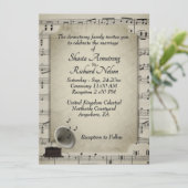 Invitation Antique Gramophone Musique Mariage Thème Invitatio (Debout devant)