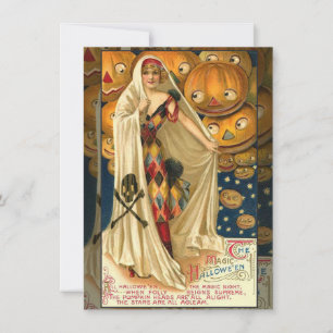 Invitation Antique Halloween Jack-o'-lantern Costume Femme