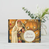 Invitation Antique Halloween Jack-o'-lantern Costume Femme (Debout devant)