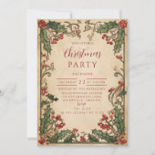 Invitation Antique Holly Berry Christmas (Devant)