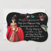 INVITATION ANTIQUE ITALIENNE PUPPETS MASQUERADE COSTUME PARTI (Dos)
