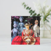 INVITATION ANTIQUE ITALIENNE PUPPETS MASQUERADE COSTUME PARTI (Debout devant)