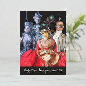 INVITATION ANTIQUE ITALIENNE PUPPETS MASQUERADE COSTUME PARTI (Debout devant)