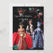 INVITATION ANTIQUE ITALIENNE PUPPETS MASQUERADE COSTUME PARTI (Dos)