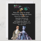 INVITATION ANTIQUE ITALIENNE PUPPETS MASQUERADE COSTUME PARTI (Dos)