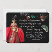 INVITATION ANTIQUE ITALIENNE PUPPETS MASQUERADE COSTUME PARTI (Dos)