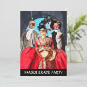 INVITATION ANTIQUE ITALIENNE PUPPETS MASQUERADE COSTUME PARTI (Debout devant)