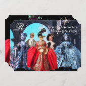 INVITATION ANTIQUE ITALIENNE PUPPETS MASQUERADE COSTUME PARTI (Devant / Derrière)