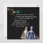INVITATION ANTIQUE ITALIENNE PUPPETS MASQUERADE COSTUME PARTI (Dos)