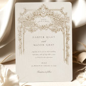 Invitation Antique Ivory Sepia Élégant Arc de Mariage
